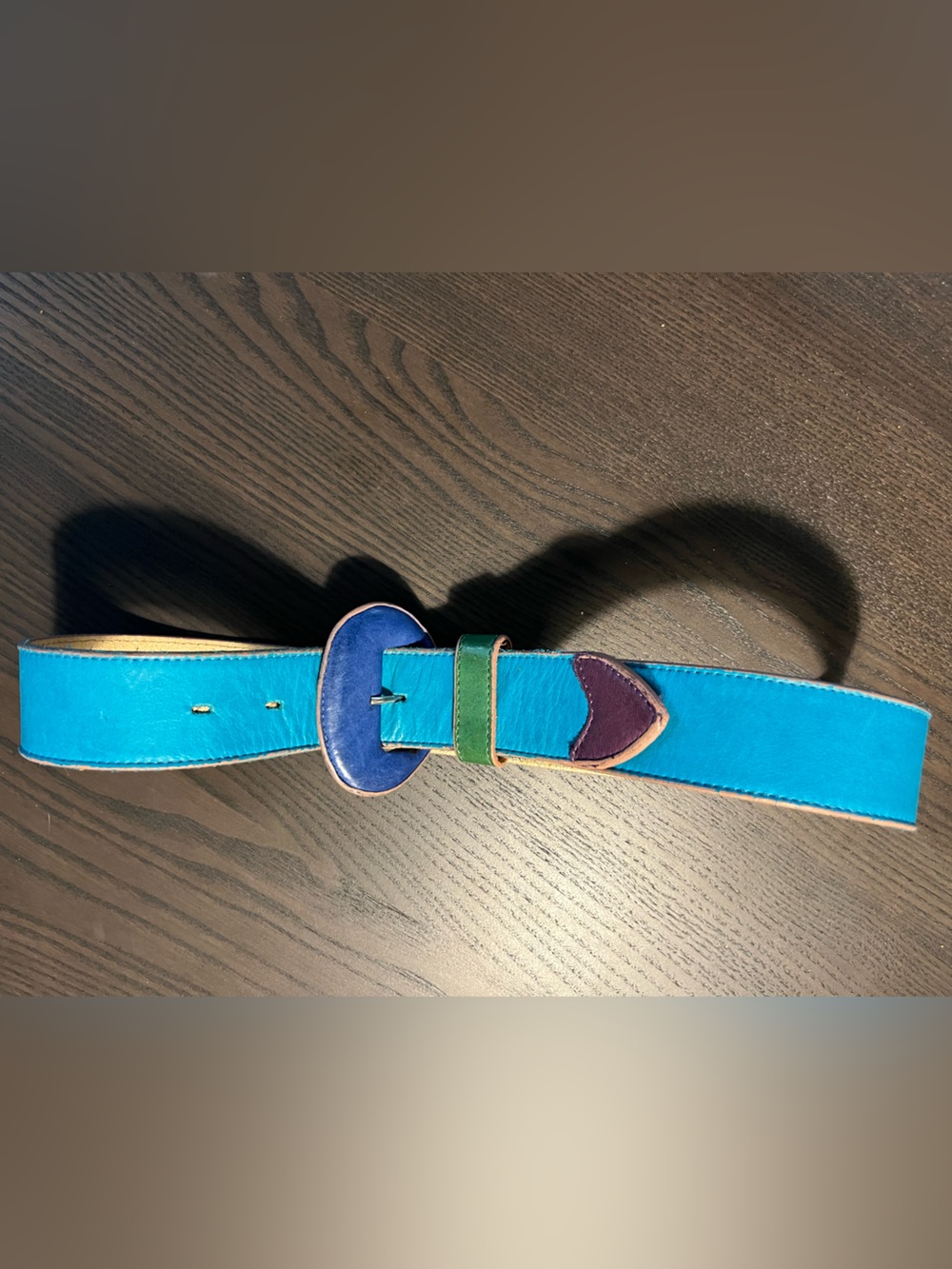 Catherine Dial Easley Colorblock Leather Belt Small
